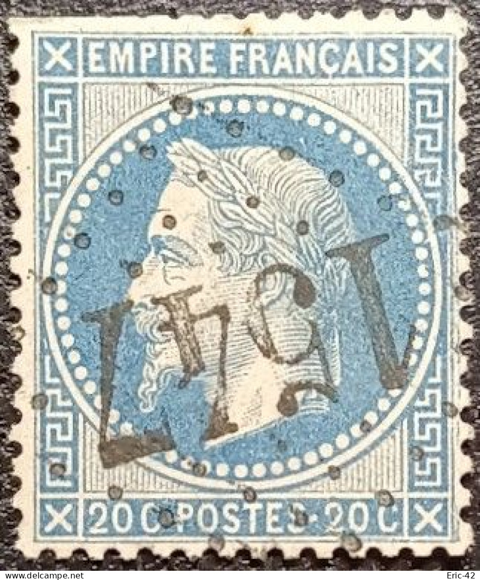 N°29B. Napoléon 20c Bleu. Oblitéré Losange G.C. N°1547 Fontenoy-le-Château - 1863-1870 Napoleon III With Laurels