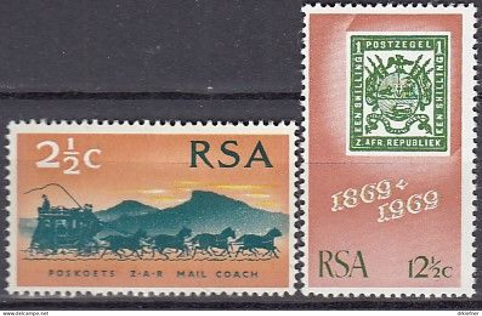 SÜDAFRIKA  384-385, Postfrisch **, 100 Jahre Briefmarken Der Südafrikanischen Republik, 1969 - Nuevos