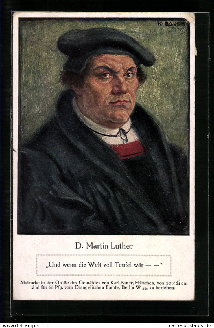 AK D. Martin Luther Und Wenn Die Welt Voll Teufel Wär...  - Historical Famous People