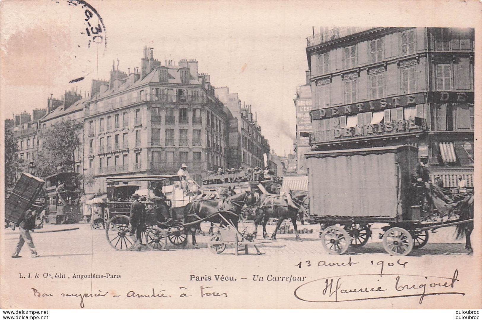 PARIS VECU  UN CARREFOUR 1904 D2 - Sonstige & Ohne Zuordnung