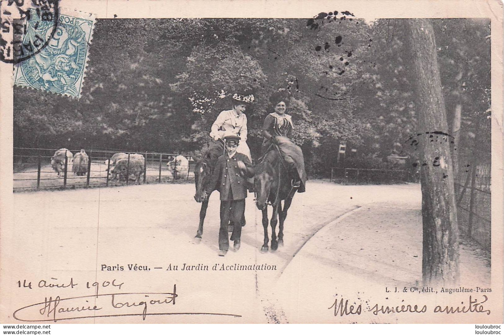 PARIS VECU  AU JARDIN D'ACCLIMATATION  1904  D2 - Other & Unclassified