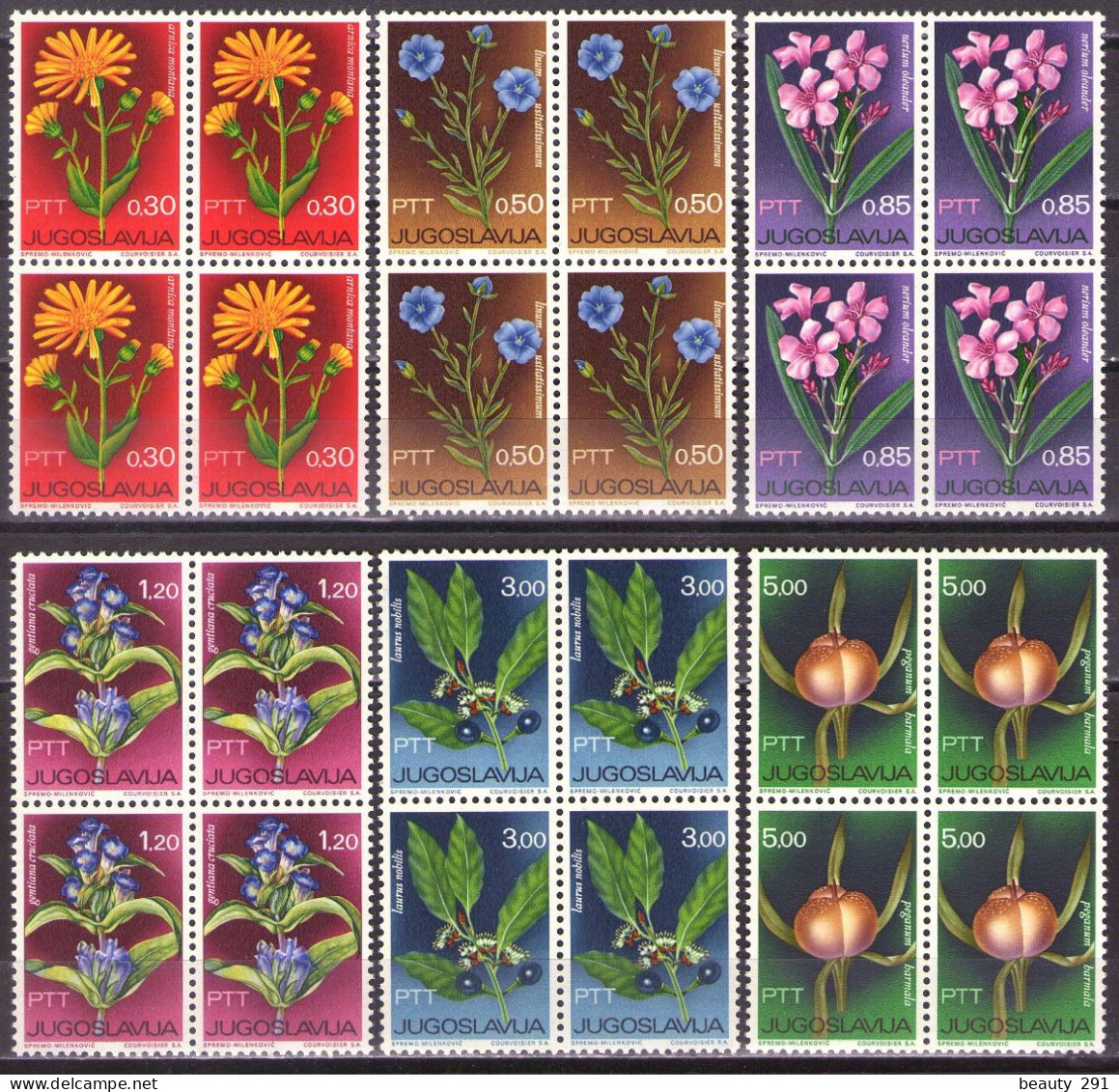 Yugoslavia 1967 - Flowers - Flora - Mi 1200-1205 - MNH**VF - Ungebraucht