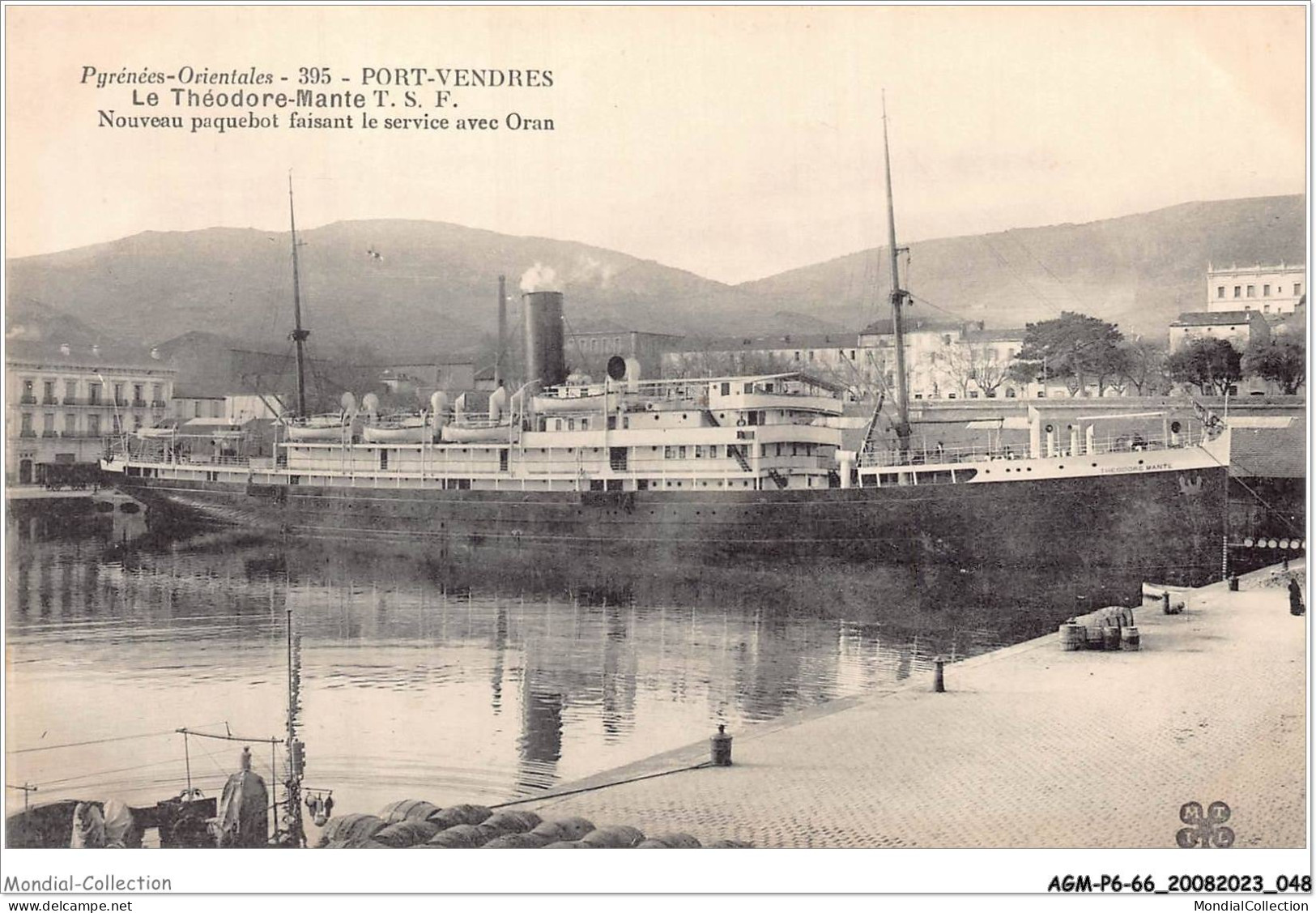 AGMP6-0453-66 - PORT VENDRES - Le Théodore-mante T S F - Nouveau Paquebot Faisant Le Service Avec Oran  - Port Vendres