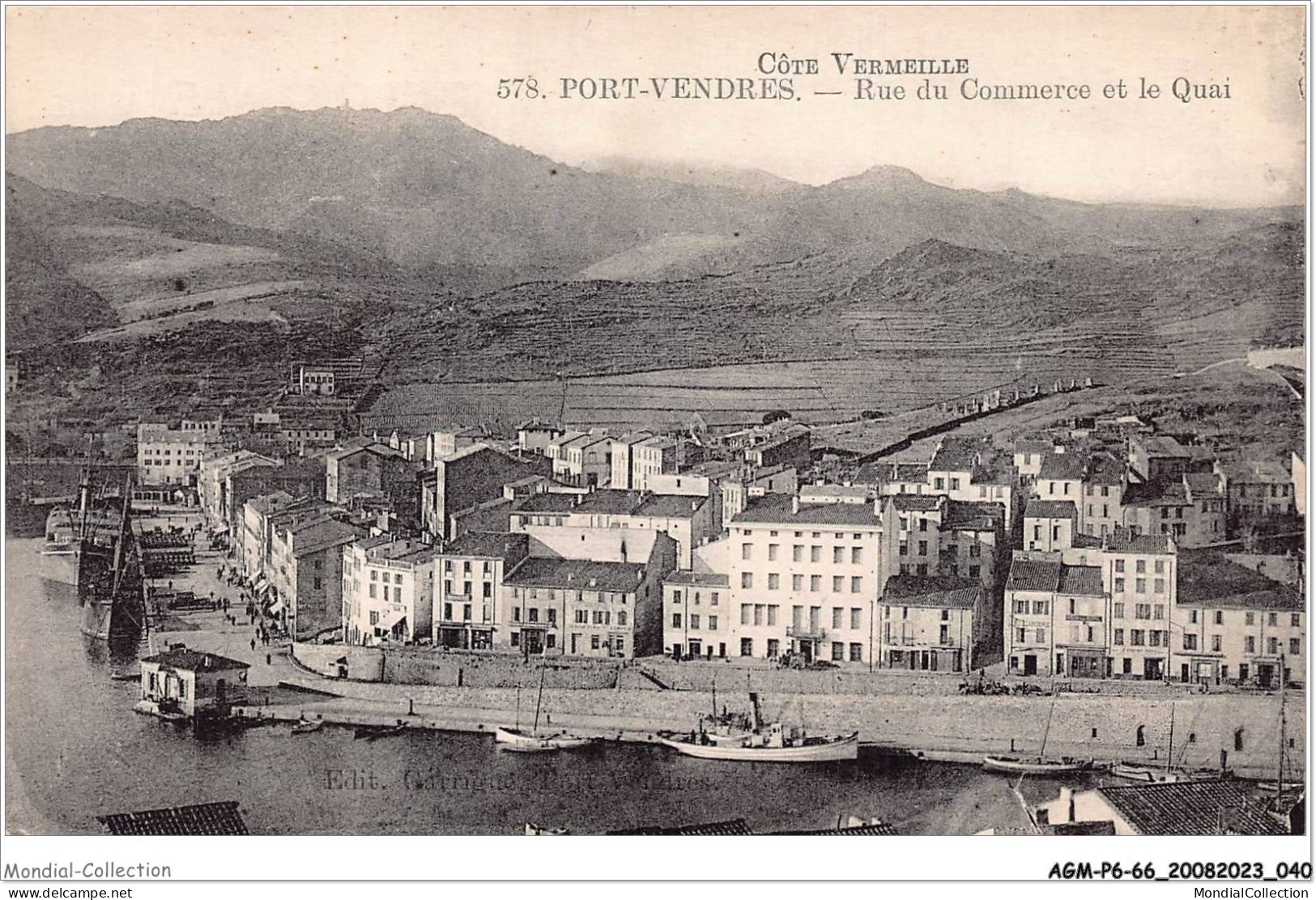 AGMP6-0449-66 - PORT VENDRES - Rue Du Commerce Et Quai  - Port Vendres