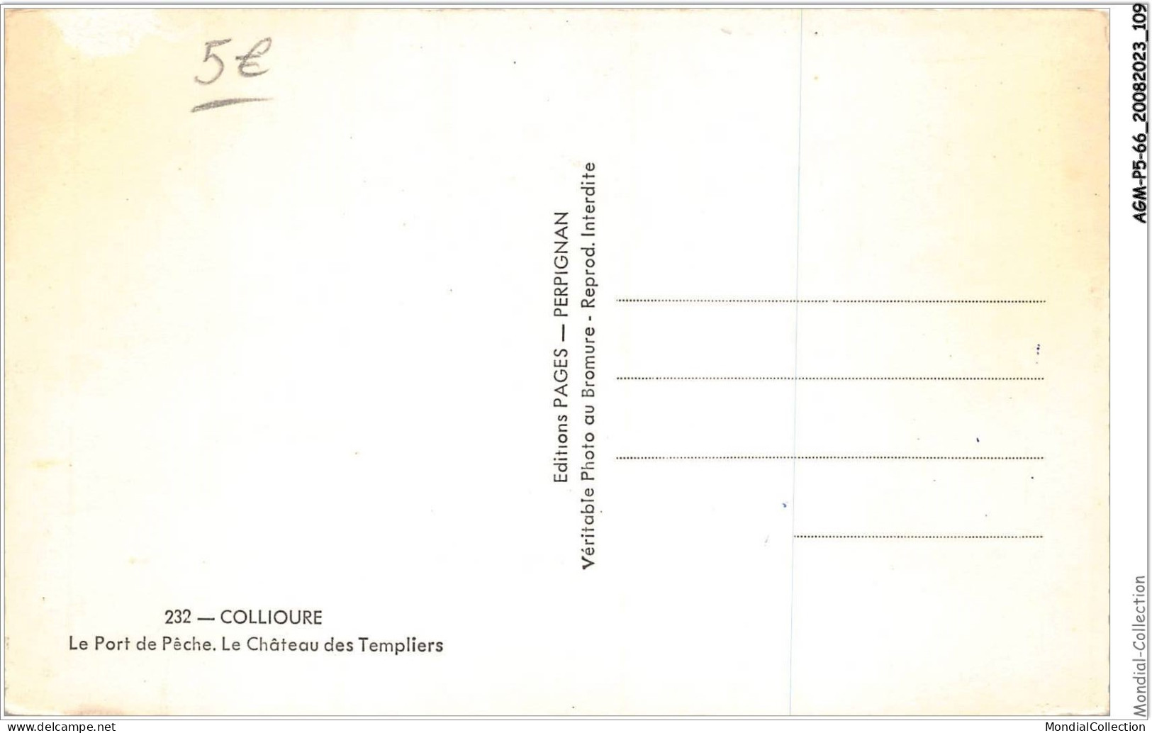 AGMP5-0407-66 - COLLIOURE - Le Port De Pèche - Le Chateau Des Templiers  - Collioure