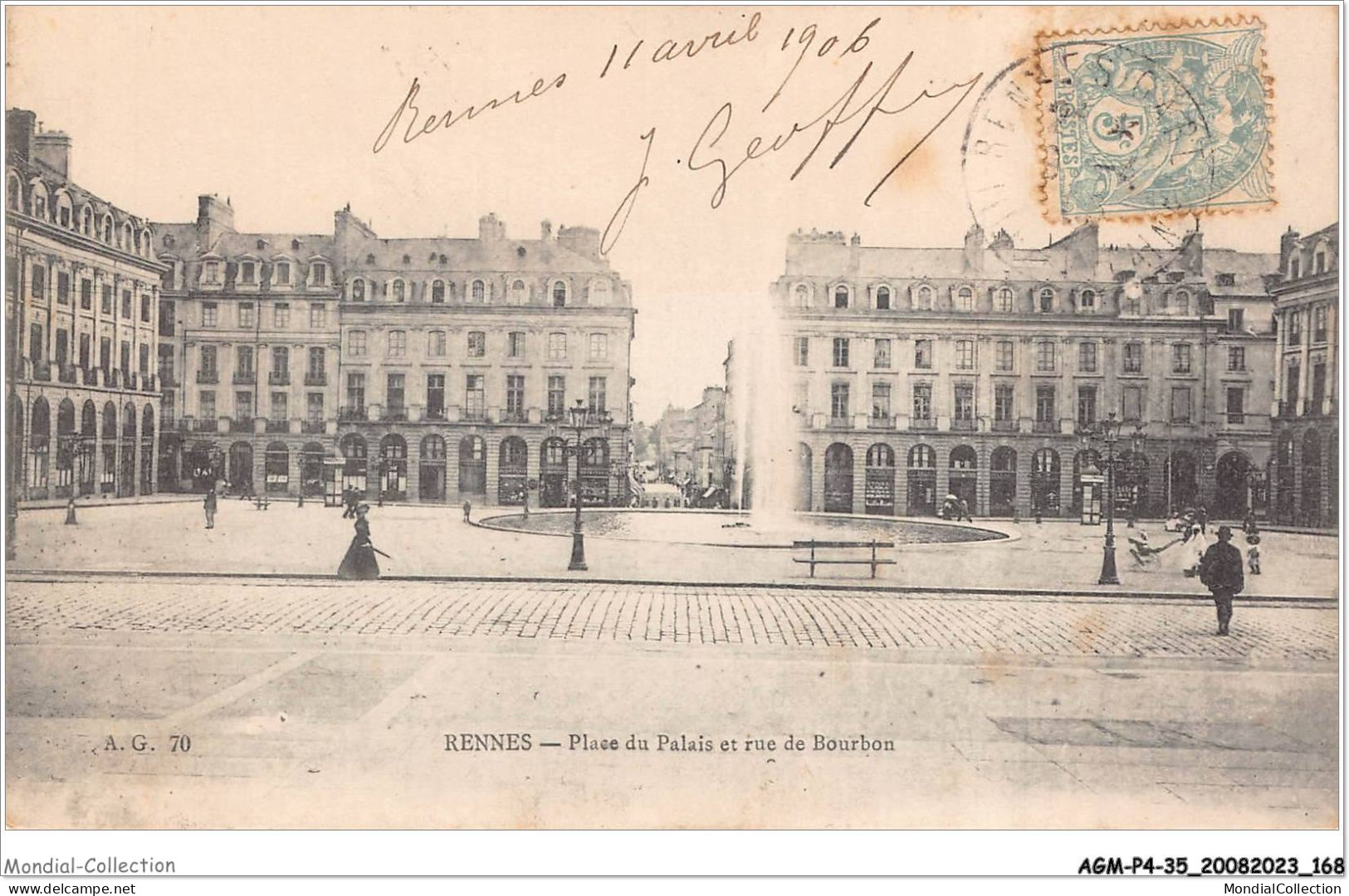 AGMP4-0336-35 - RENNES - Place Du Palais Et Rue De Bourbon  - Rennes