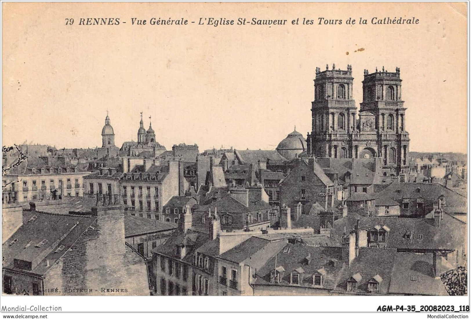 AGMP4-0311-35 - RENNES - Vue Générale - L'église St-sauveur Et Les Tours De La Cathédrale  - Rennes