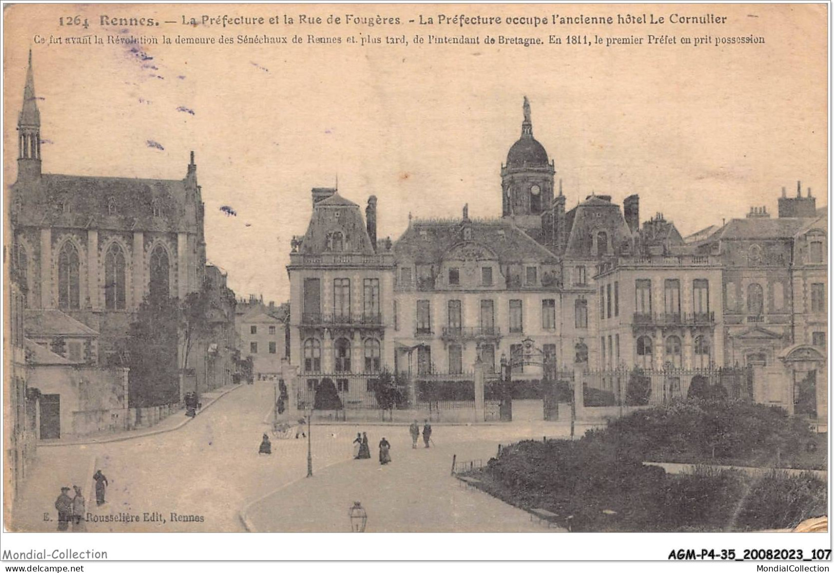 AGMP4-0305-35 - RENNES - La Préfecture Et La Rue De Fougères - La Préfecture Occupe L'ancienne Hotel Le Cornulier  - Rennes