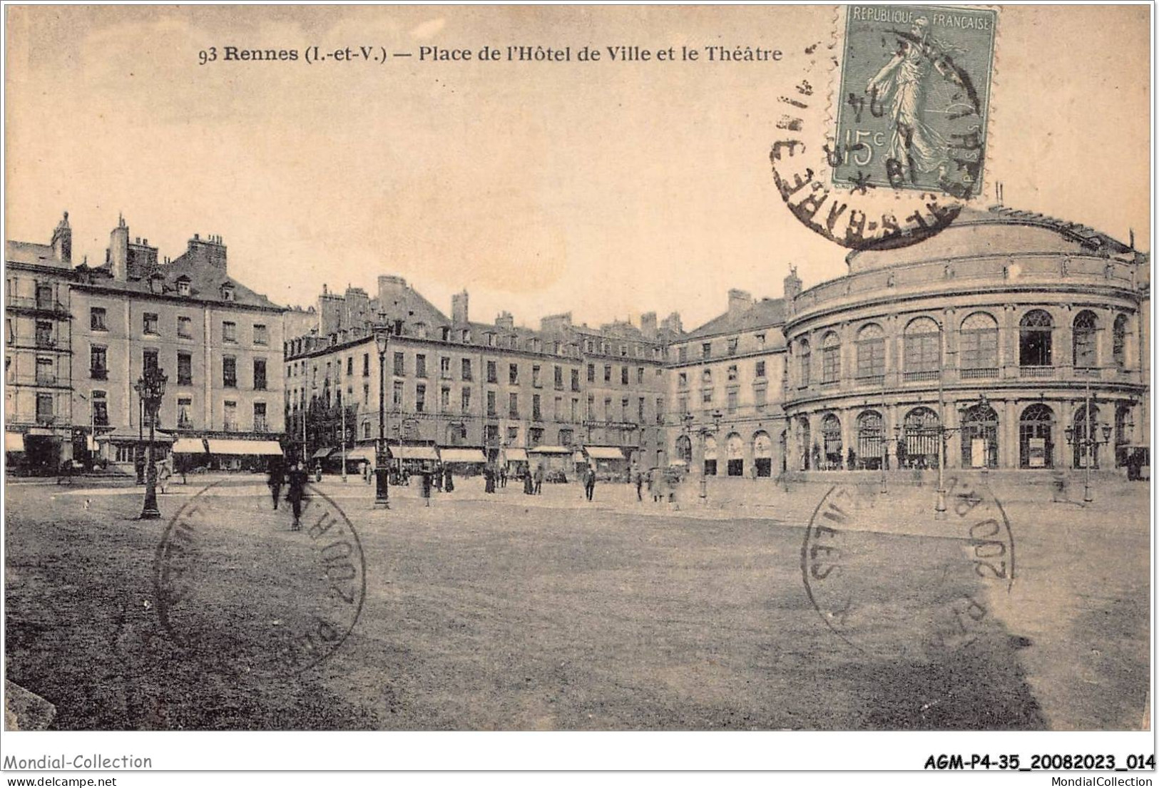 AGMP4-0258-35 - RENNES - Place De L'hôtel De Ville Et Le Théatre  - Rennes