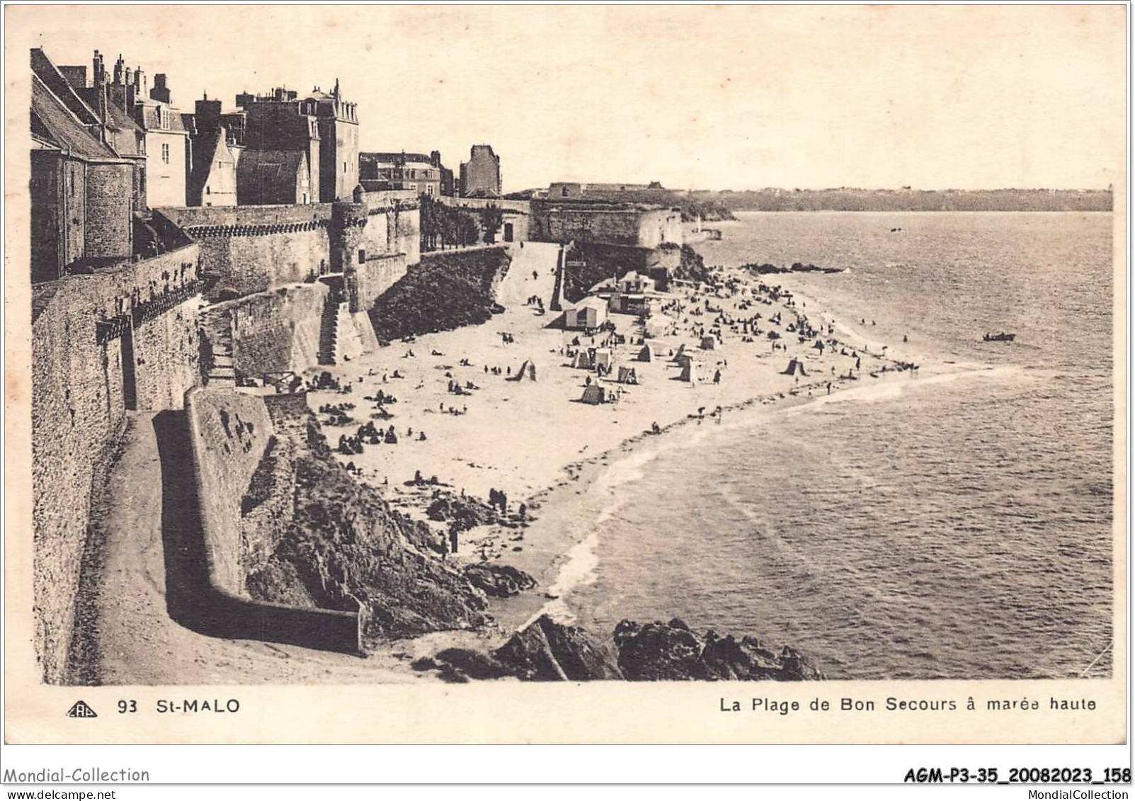 AGMP3-0236-35 - SAINT-MALO - La Plage De Bon Secours A Marée Haute  - Saint Malo