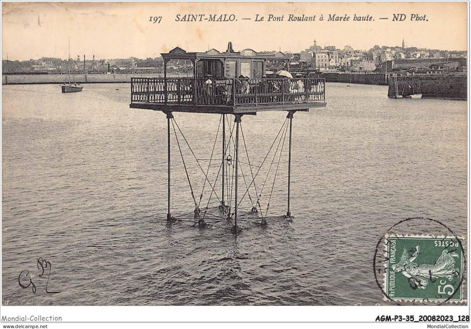 AGMP3-0221-35 - SAINT-MALO - Le Pont Roulant à Marée Haute  - Saint Malo