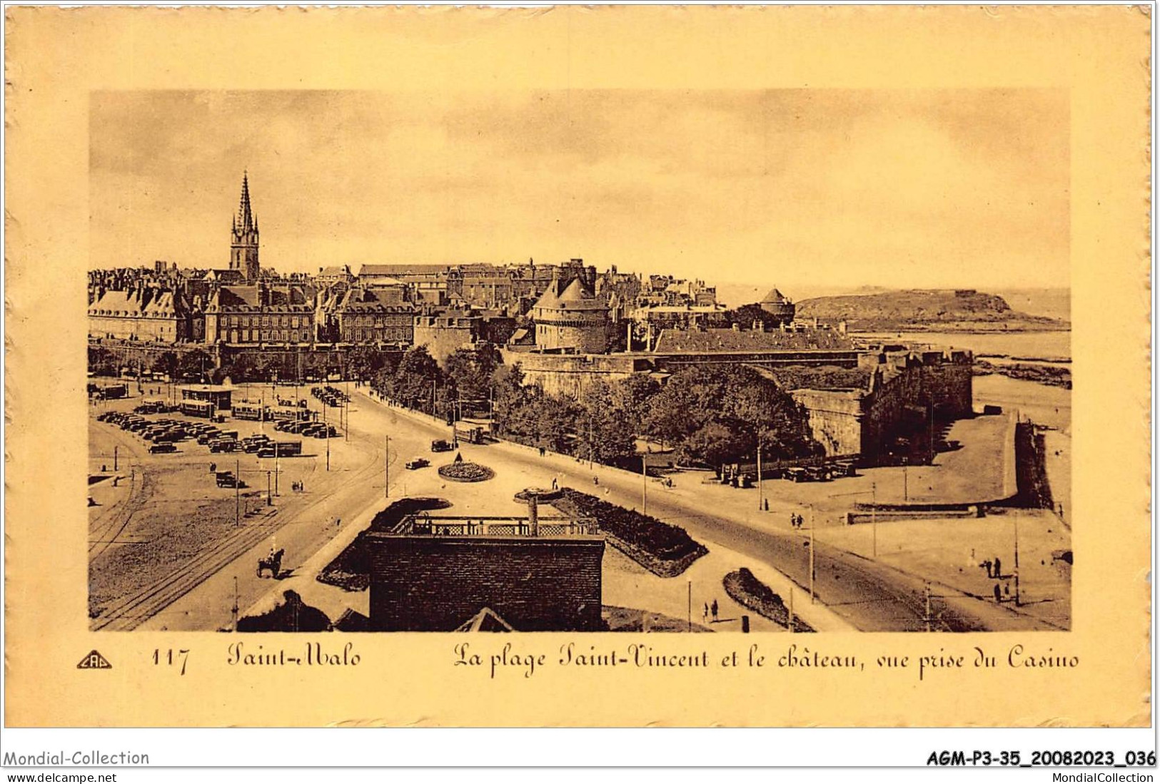 AGMP3-0175-35 - SAINT-MALO - La Plage Saint-vincent Et Le Chateau - Vue Prise Du Casino  - Saint Malo