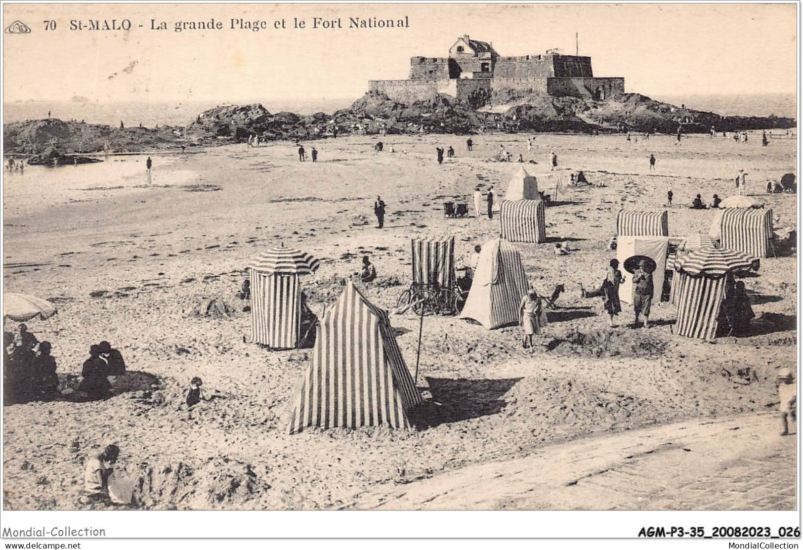 AGMP3-0170-35 - SAINT-MALO - La Grande Plage Et Le Fort National  - Saint Malo