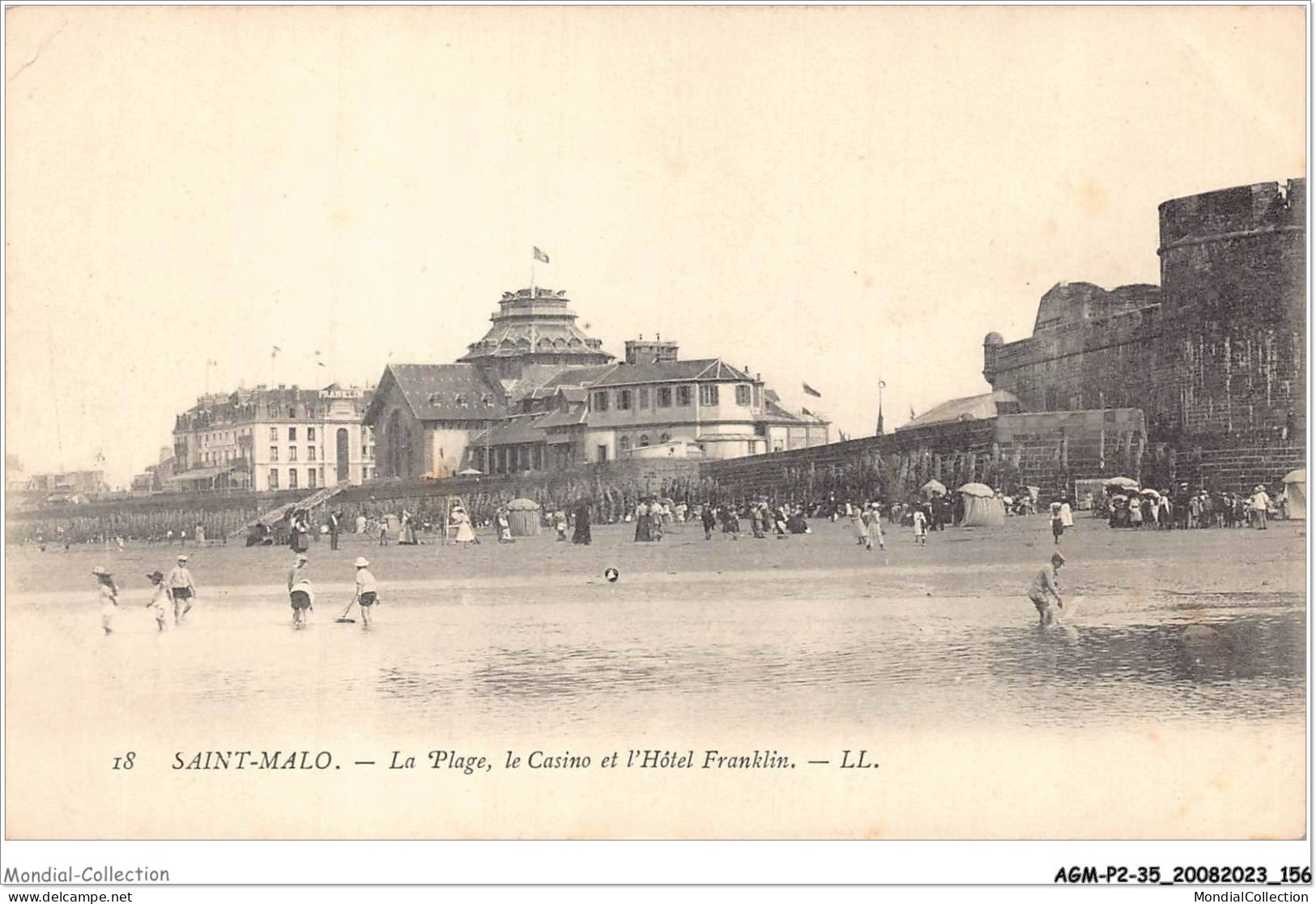 AGMP2-0147-35 - SAINT-MALO - La Plage Le Casino Et L'hotel Franklin  - Saint Malo