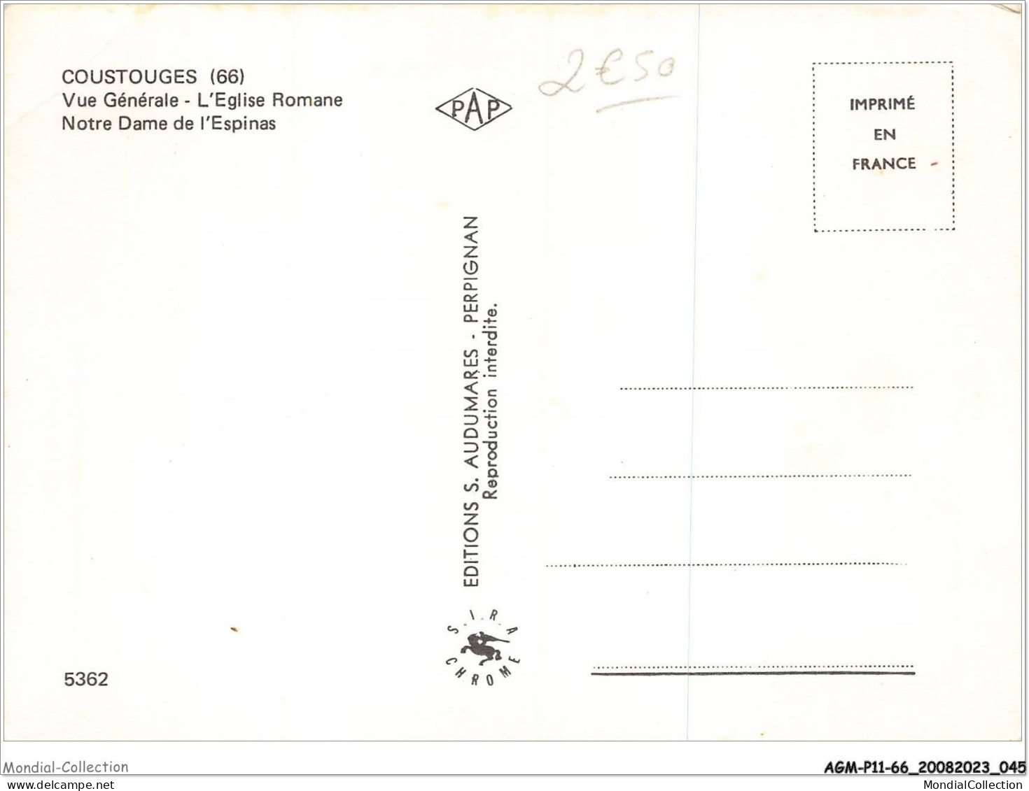 AGMP11-0763-66 - COUSTOUGES - Vue Générale - L'église Romane - Notre Dame De L'espinas  - Andere & Zonder Classificatie