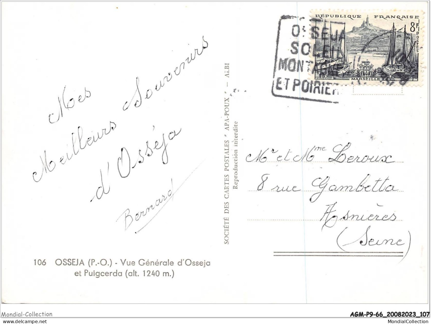 AGMP9-0669-66 - OSSEJA - Vues Générale D'osseja Et Puigcerda  - Other & Unclassified