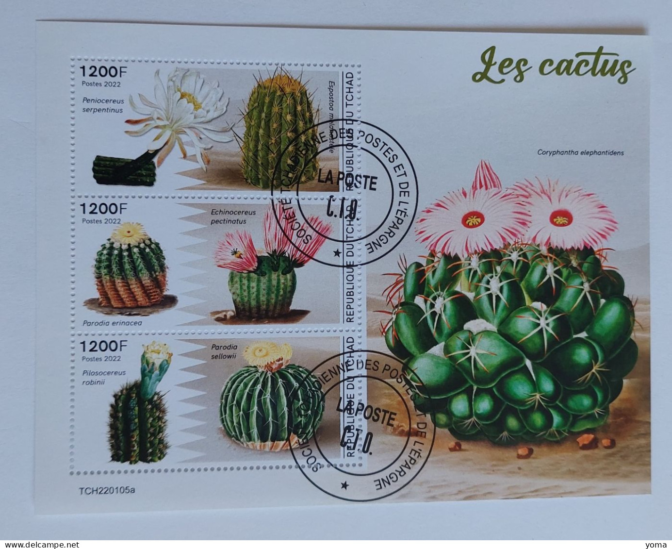 N° 4148 à 4150       Les Cactus  -  Oblitérés - Tsjaad (1960-...)