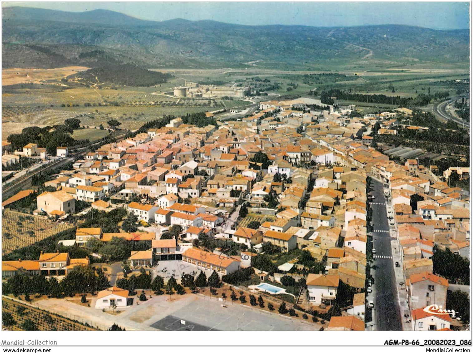 AGMP8-0599-66 - SALSES - Vue Générale Aérienne - Au Fond Le Chateau  - Salses