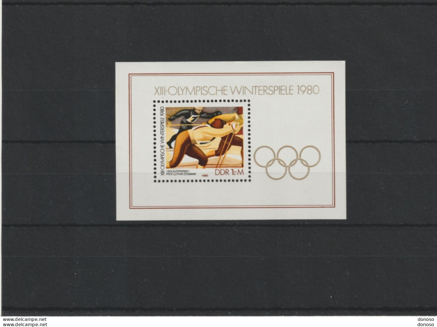 RDA 1980 Jeux Olympiques De Lake Placid Yvert BF 55, Michel Bl 57 NEUF** MNH Cote 4,50 Euros - 1971-1980