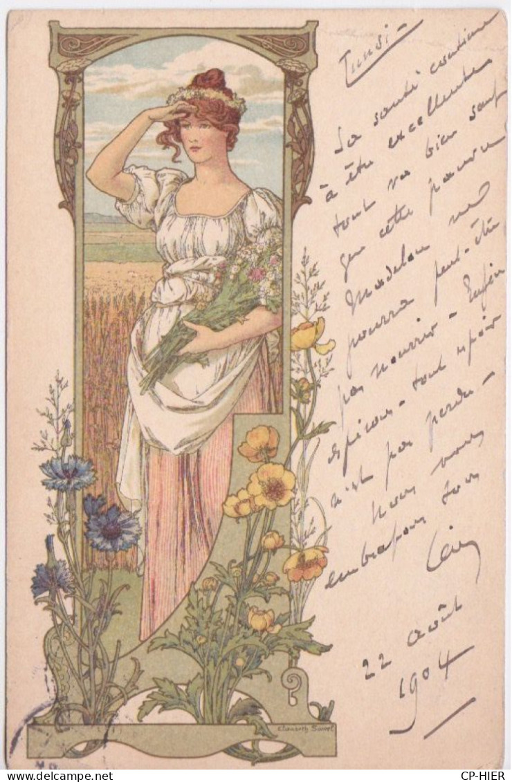ILLUSTRATEUR ELISABETH SONREL - STYLE ART NOUVEAU - CIRCULEE EN 1904 - Sonstige & Ohne Zuordnung