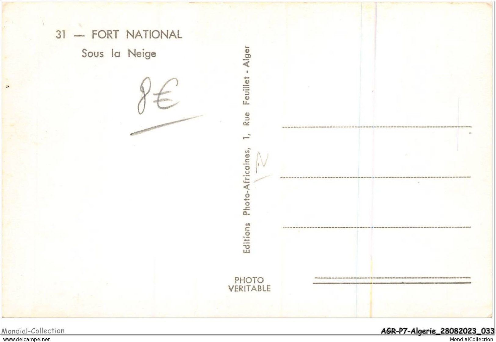 AGRP7-0496-ALGERIE - Fort National Sous La Neige - Scenes