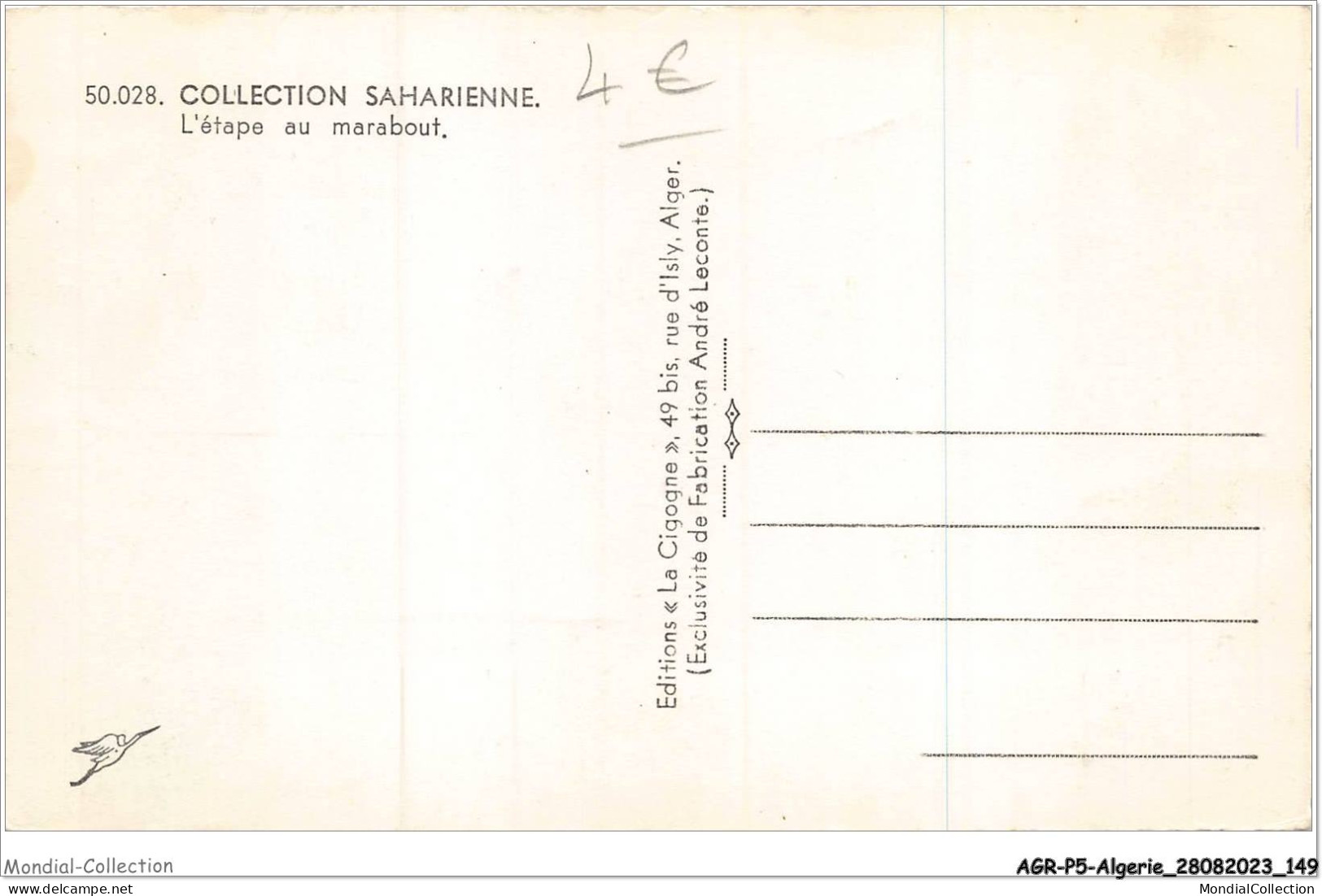 AGRP5-0404-ALGERIE - Collection Saharienne - L'étape Au Marabout - Collections & Lots