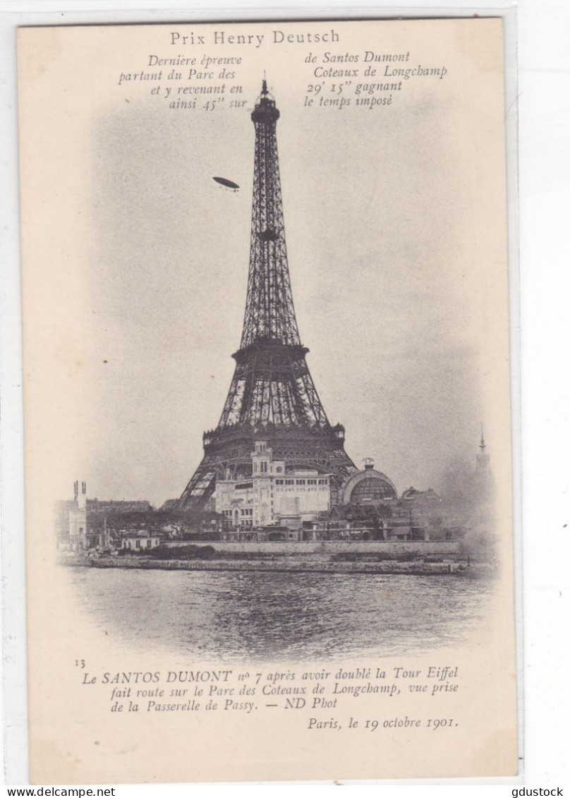 Prix Henry Deutsch - Le Santos Dumont N°7 Après Avoir Doublé La Tour Eiffel Fait Route Sur Le Parc Des Côteaux.......... - ....-1914: Vorläufer