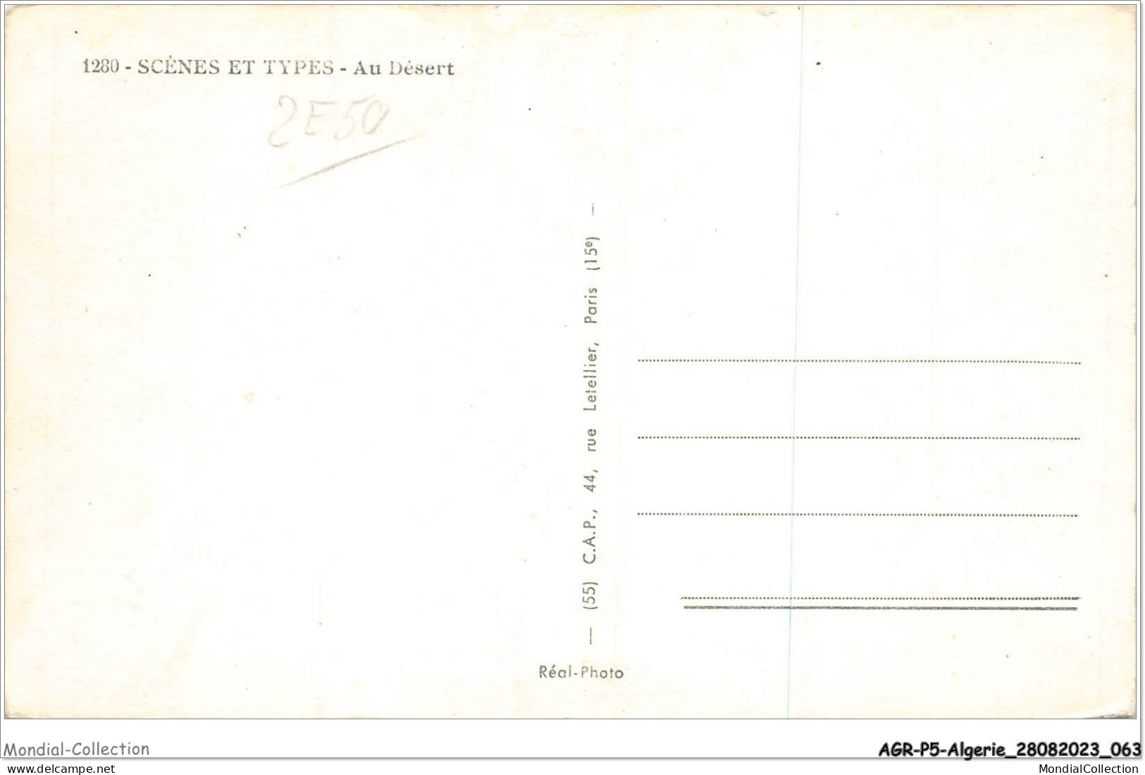 AGRP5-0361-ALGERIE - Scesnes Et Types - Au Désert - Scènes & Types