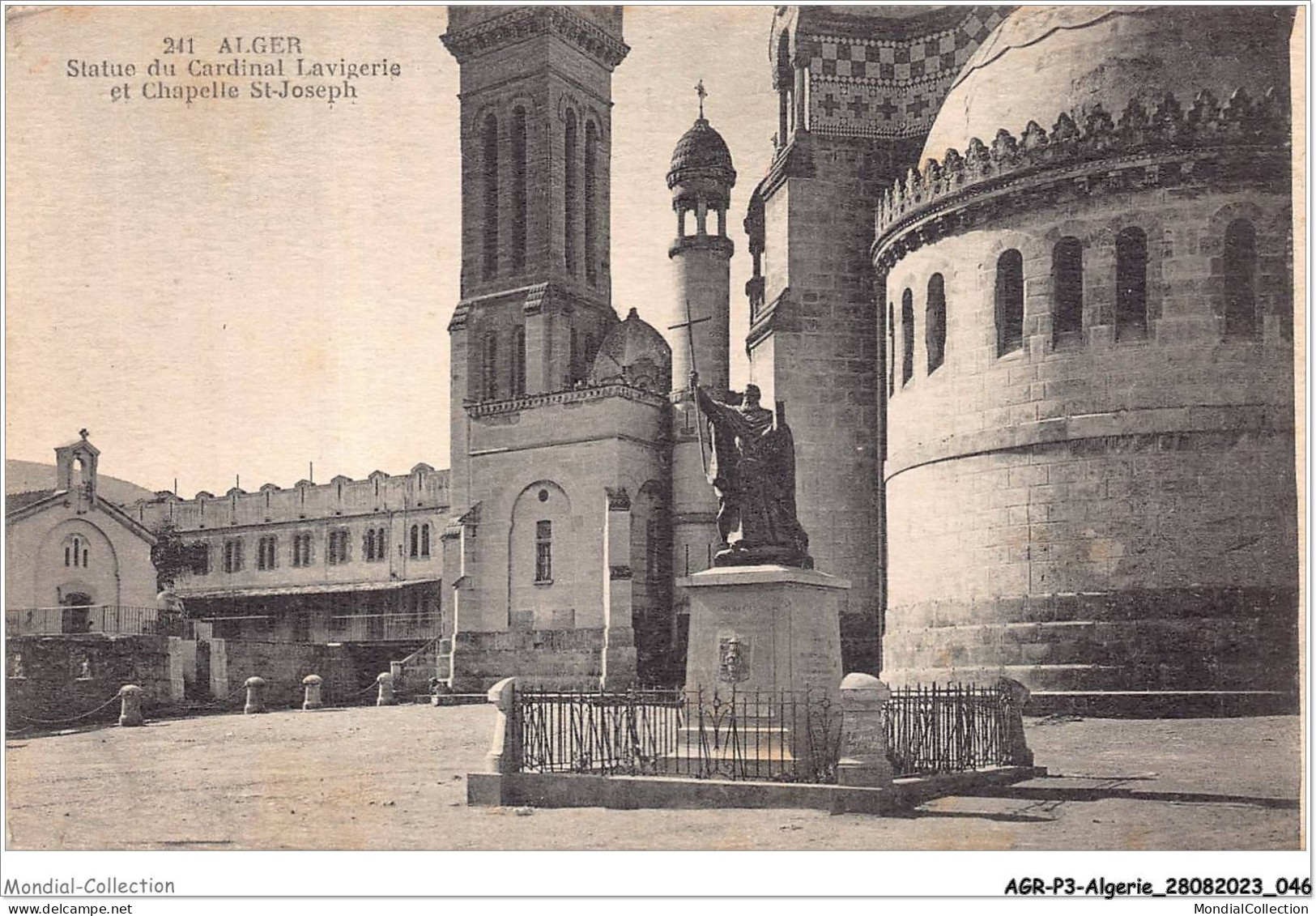 AGRP3-0181-ALGERIE - ALGER - Statue Du Cardinal Lavigerie Et Chapelle St-joseph - Alger