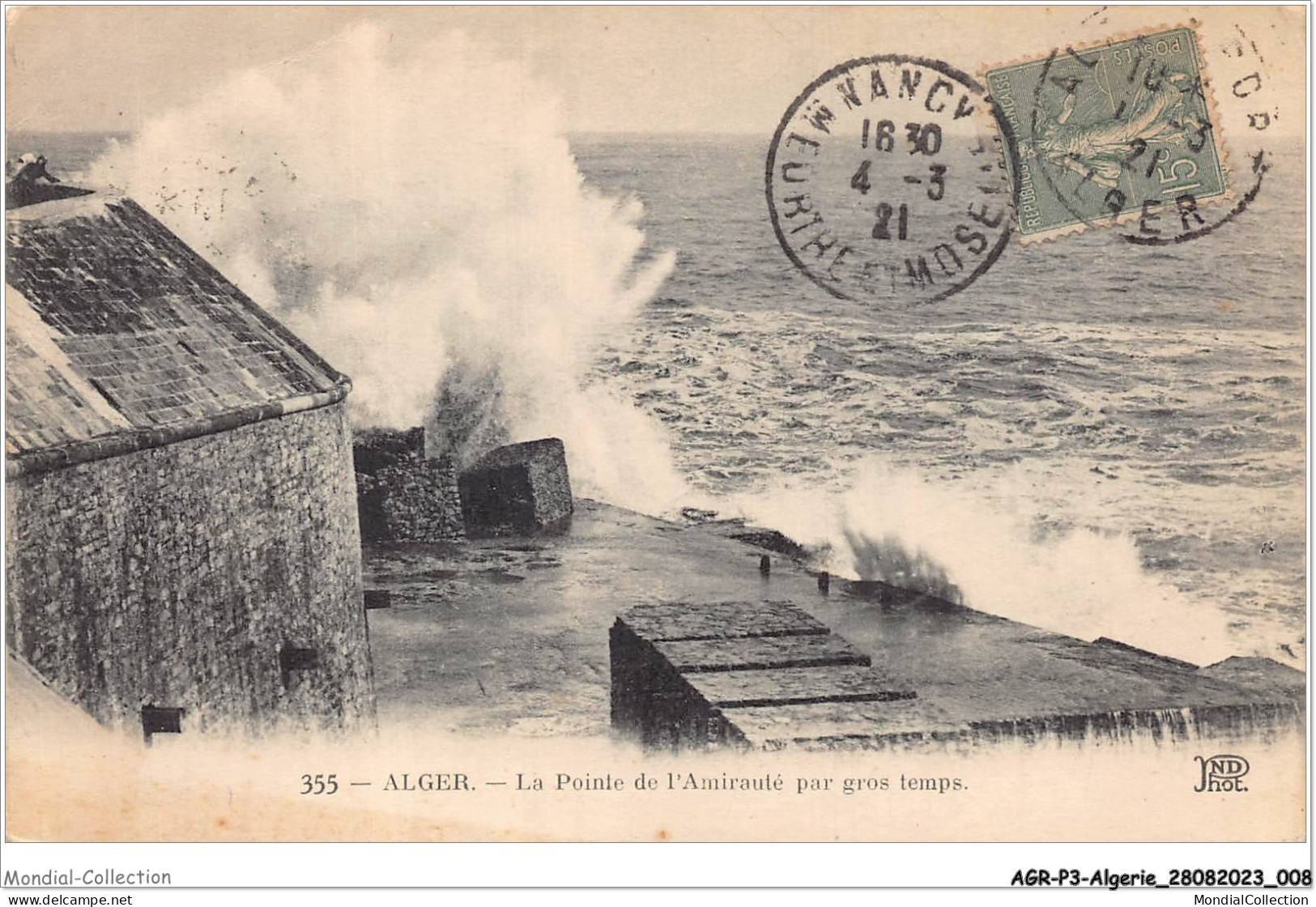 AGRP3-0162-ALGERIE - ALGER - La Pointe De L'amirauté Par Gros Temps - Algiers