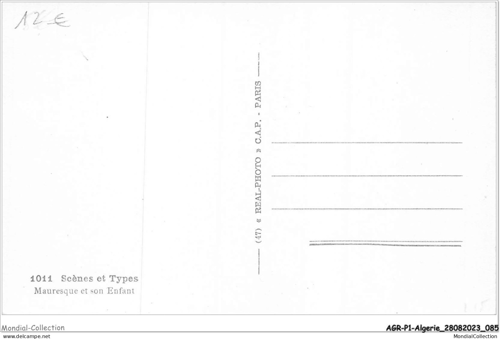 AGRP1-0043-ALGERIE - Scenes Et Types - Mauresque Et Son Enfant - Scènes & Types