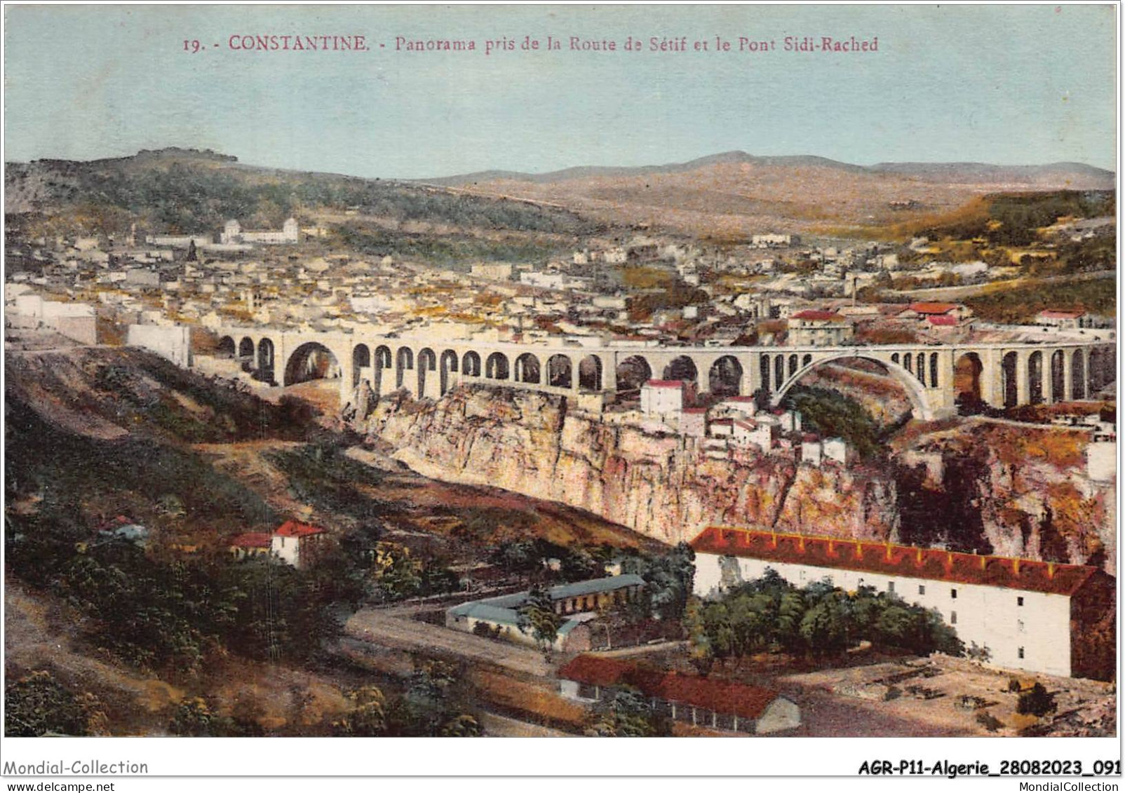 AGRP11-0821-ALGERIE - CONSTANTINE - Panorama Pris De La Route De Sétif Et Le Pont Sidi-rached  - Constantine