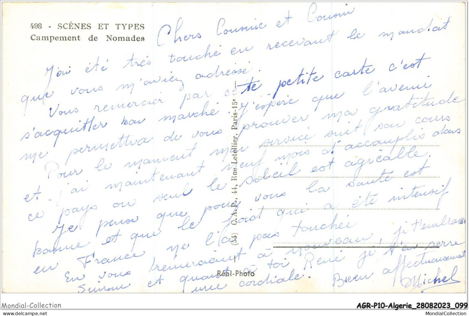 AGRP10-0752-ALGERIE - Scènes Et Types - Campement De Nomades  - Scènes & Types