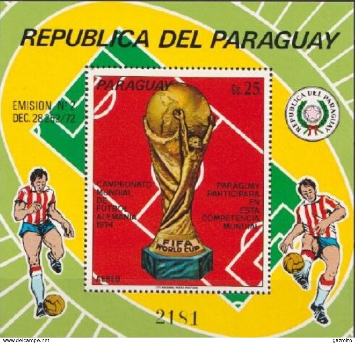 Paraguay 1973, Football World Cup In Germany, BF - Paraguay