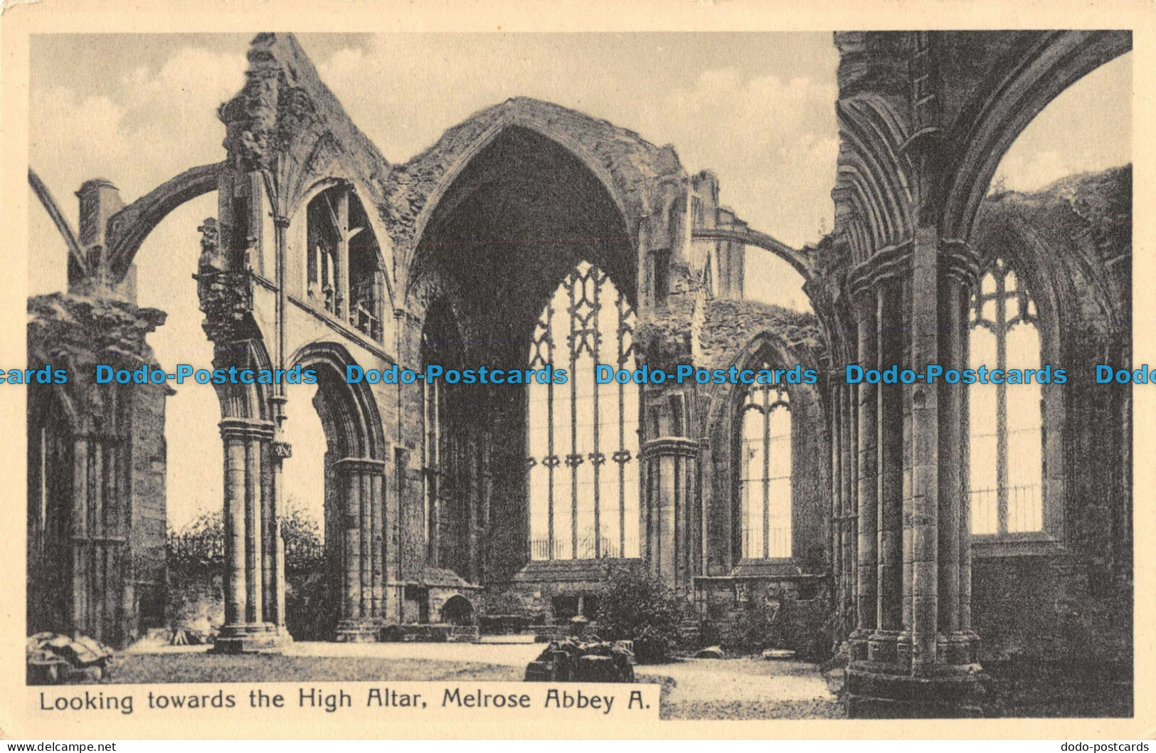 R094789 Looking Towards The High Altar. Melrose Abbey A. J. Clapperton - World