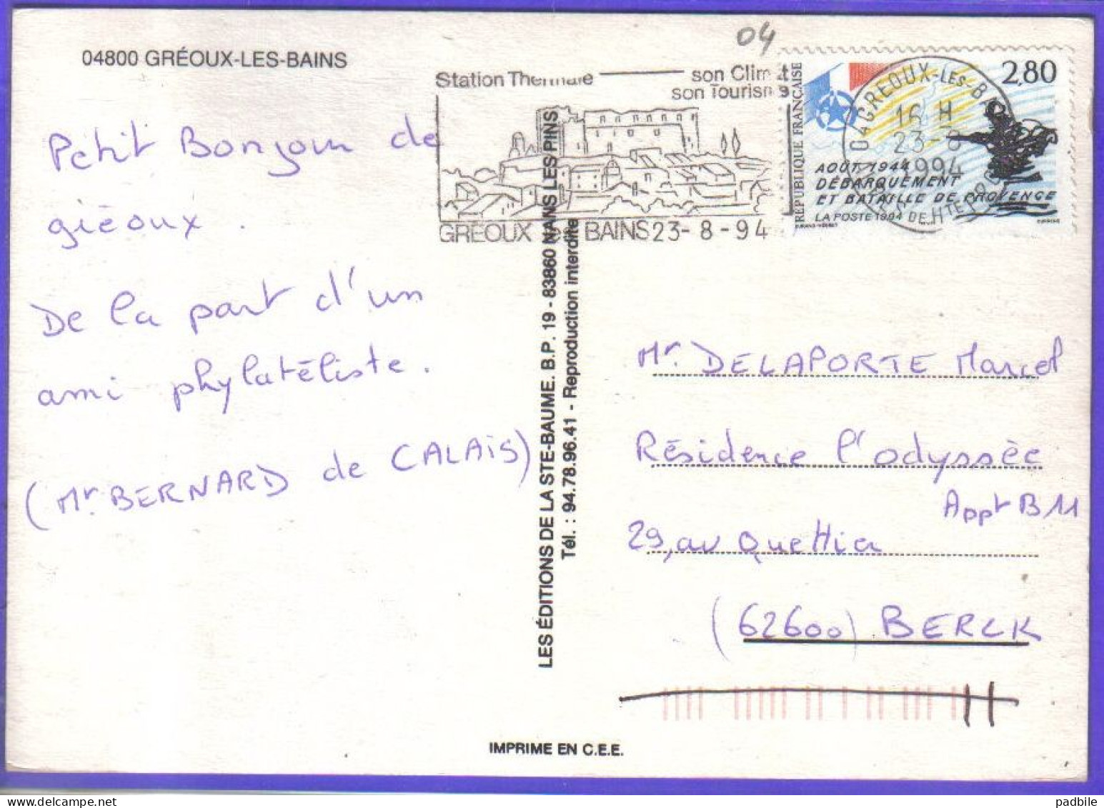 Carte Postale 04. Gréoux-les-Bains  Très Beau Plan - Gréoux-les-Bains