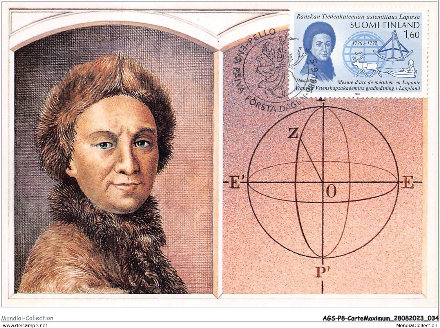 AGSP8-0500-CARTE MAXIMUM - FORSTA DAGEN 1986 - MESURES D'ARC De Meridien 1736-1737 SUOMI FINLAND - Used Stamps