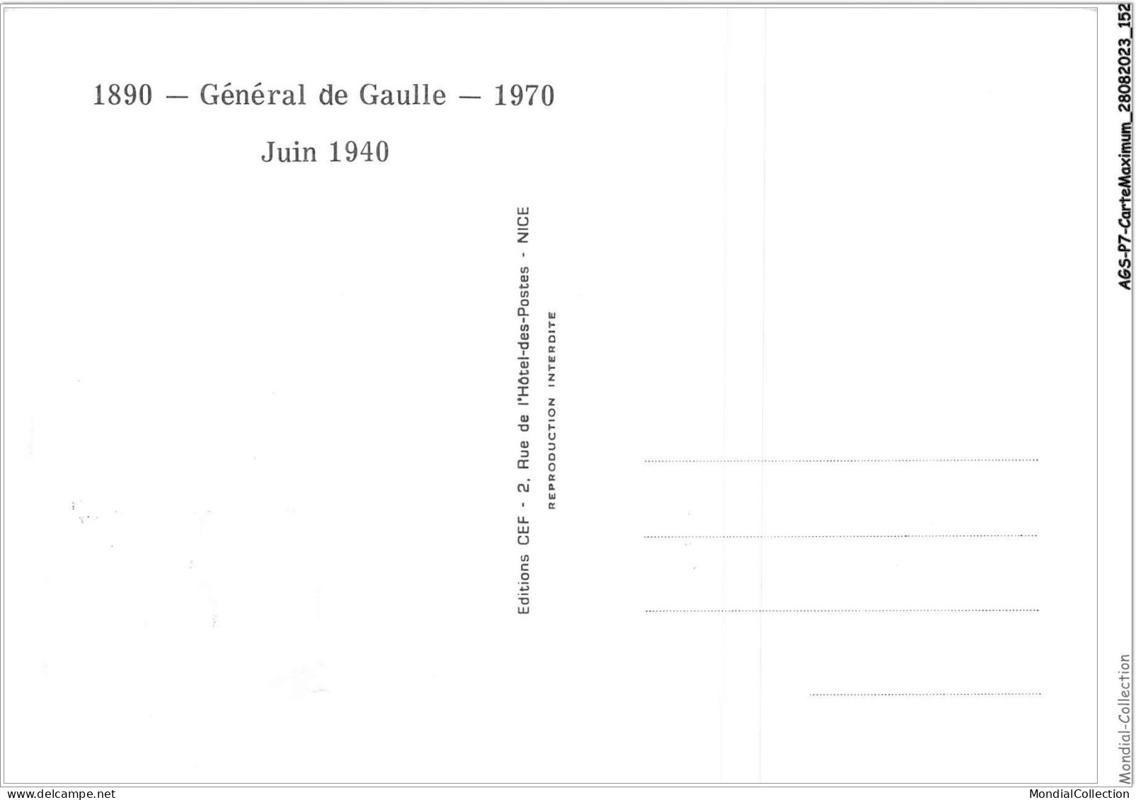 AGSP7-0481-CARTE MAXIMUM - HAUTE MARNE 1971 - General De Gaulle - Juin 1940 - 1970-1979