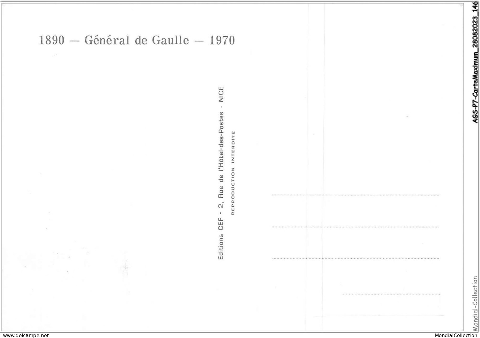 AGSP7-0478-CARTE MAXIMUM - LILLE R-P - NORD 1971 - General De Gaulle 1890-1970 - 1970-1979