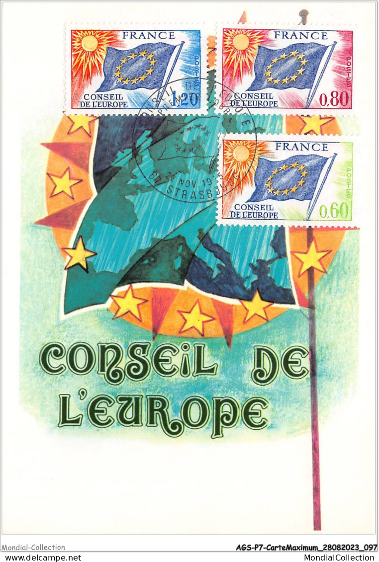 AGSP7-0453-CARTE MAXIMUM - STRASBOURG 1975 - Conseil De L'EUROPE - 1970-1979