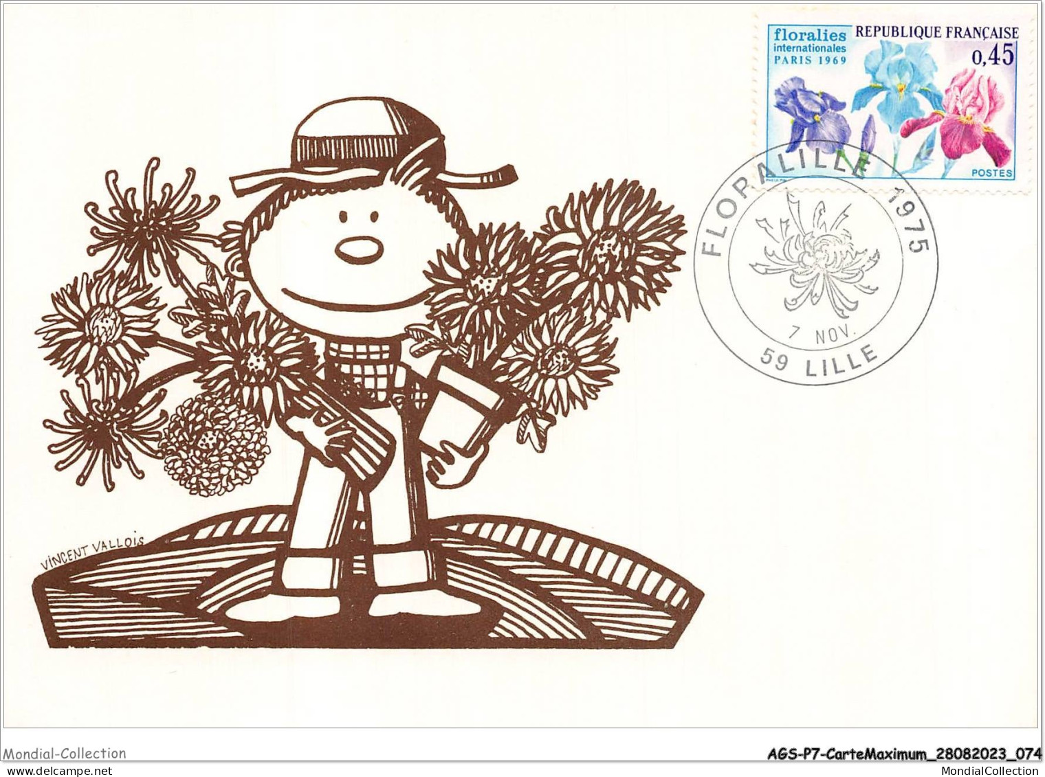 AGSP7-0441-CARTE MAXIMUM - LILLE 1975 - FLORE A LILLE - 1970-1979