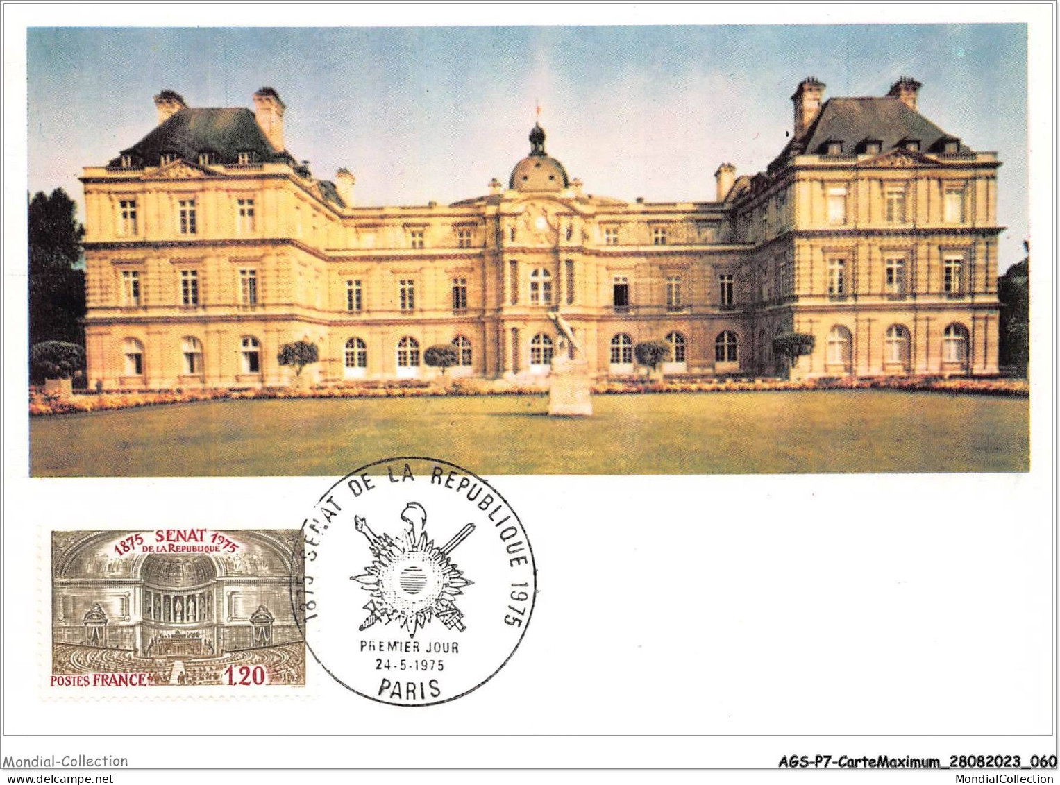 AGSP7-0434-CARTE MAXIMUM - PARIS 1975 - Senat De La Republique 1875-1975 - 1970-1979