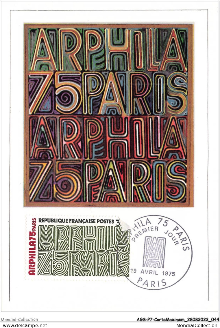 AGSP7-0426-CARTE MAXIMUM - PARIS 1975 - ARPHILA 75 PARIS - 1970-1979