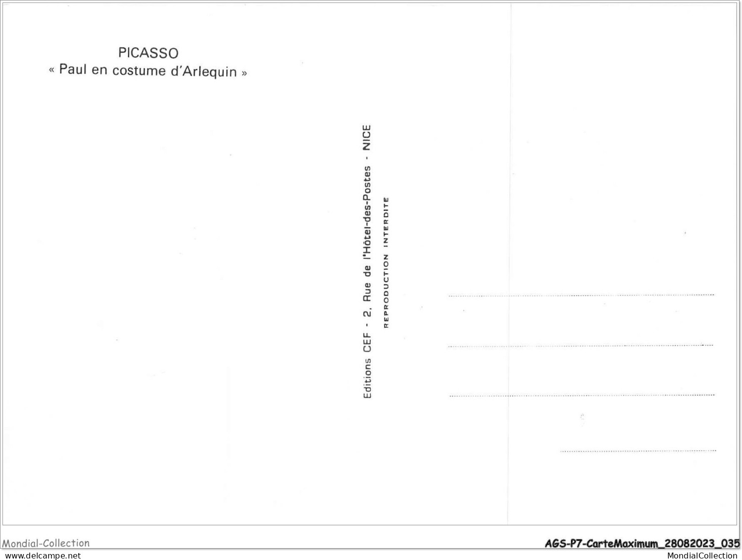 AGSP7-0421-CARTE MAXIMUM - STRASBOURG 1975 - PICASSO - PAUL EN ARLEQUIN - 1970-1979