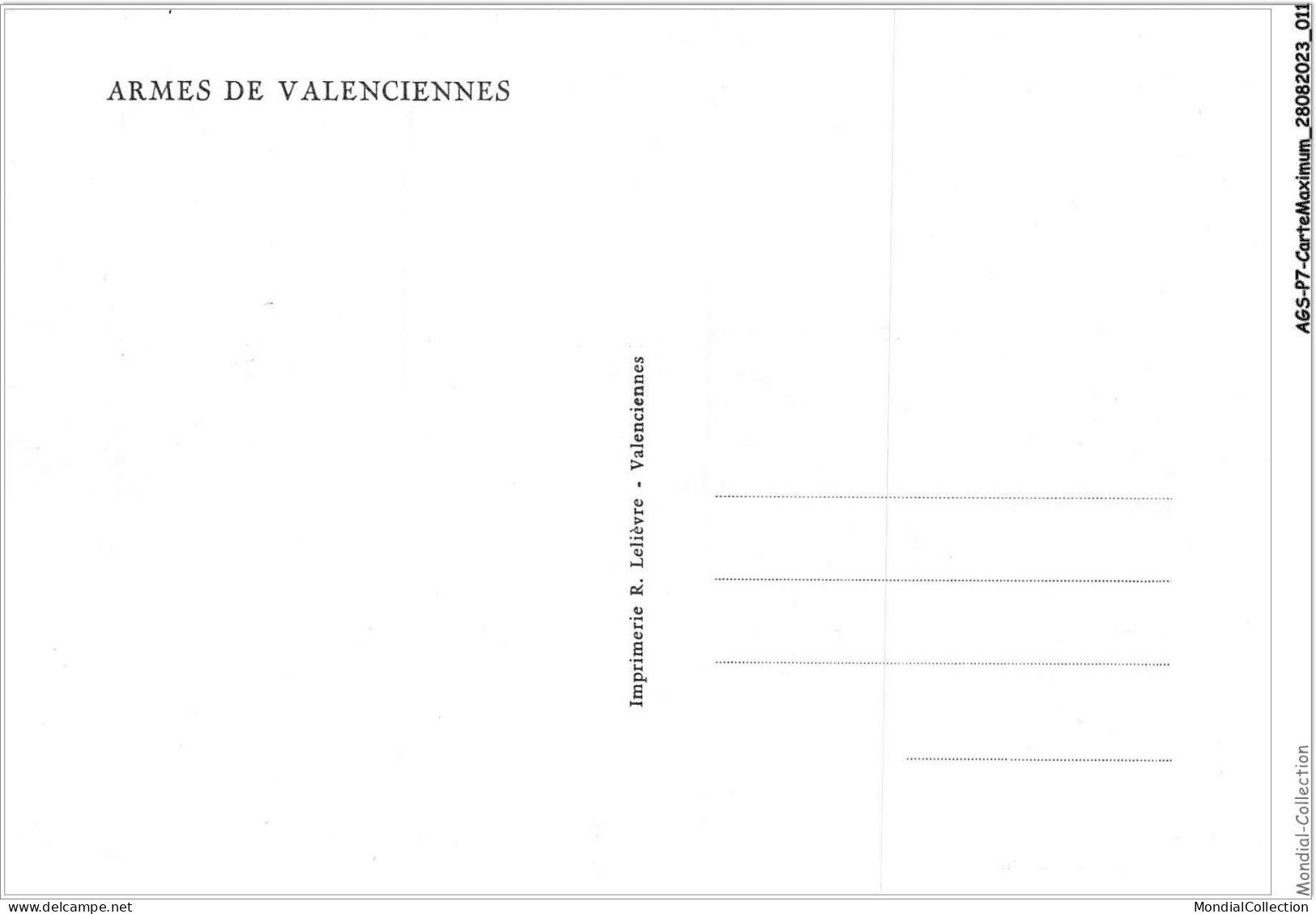 AGSP7-0408-CARTE MAXIMUM - VALENCIEN 1974 - Armes De Valenciennes - 1970-1979
