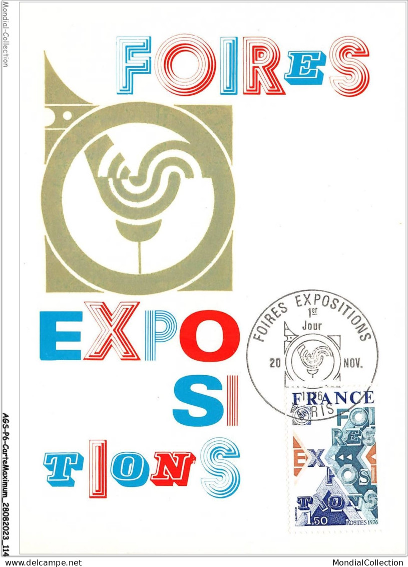 AGSP6-0397-CARTE MAXIMUM - PARIS 1976 - FOIRES EXPOSITIONS - 1970-1979