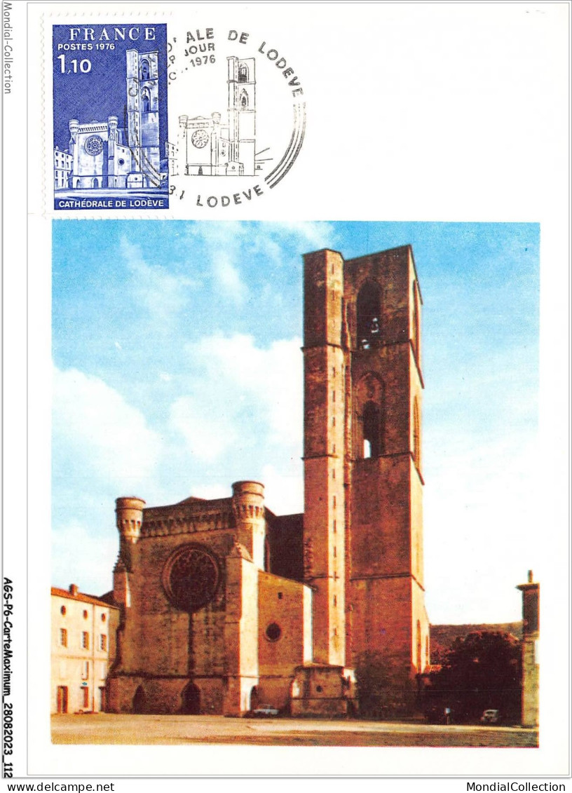 AGSP6-0396-CARTE MAXIMUM - LODEVE 1976 - Cathedrale De LODEVE - 1970-1979