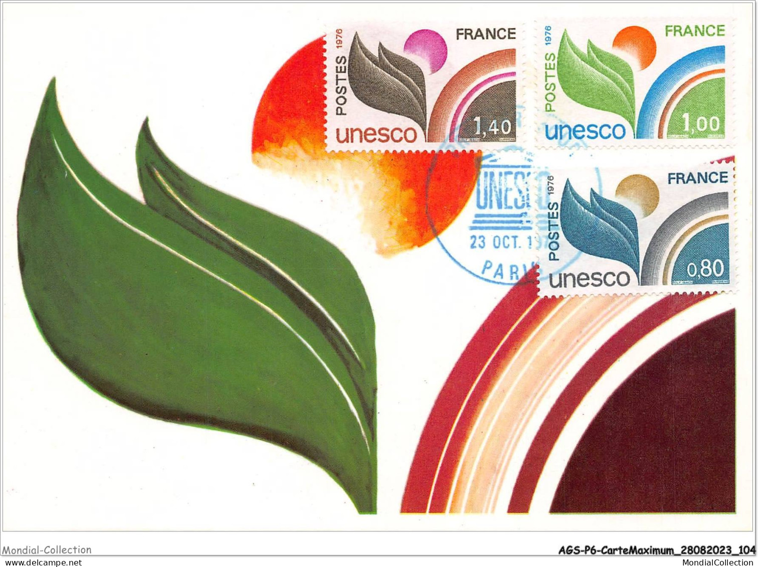 AGSP6-0392-CARTE MAXIMUM - PARIS 1976 - UNESCO - 1970-1979