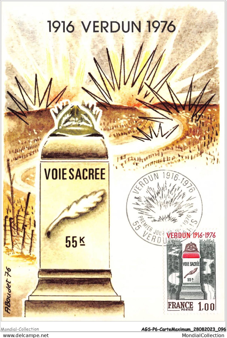 AGSP6-0388-CARTE MAXIMUM - VERDUN 1976 - Voie Sacree - 1970-1979