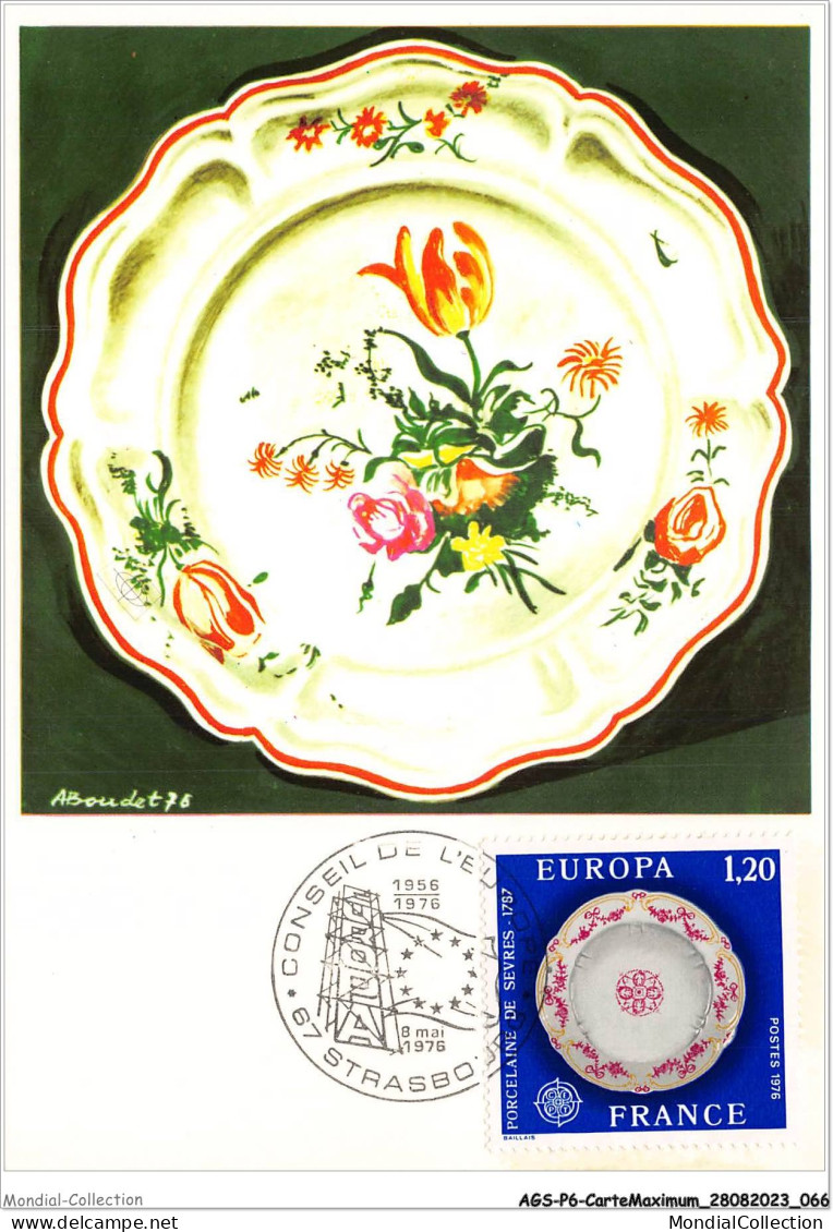 AGSP6-0373-CARTE MAXIMUM - STRASBOURG 1976 - CONSEIL DE L'EUROPA - Porcelaine De Sevres 1787 - 1970-1979